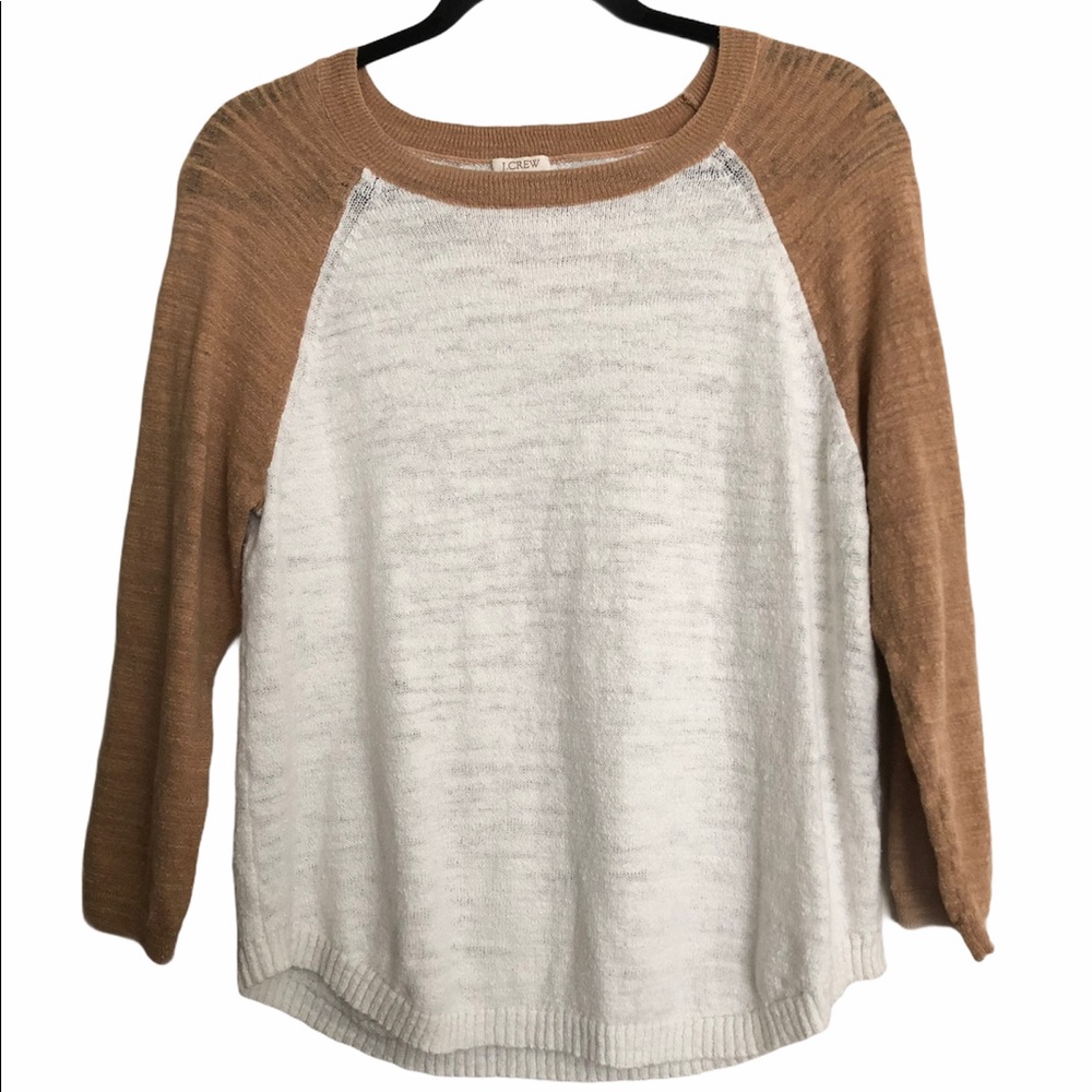 J. CREW 3/4 Sleeve Sweater - Tan/Ivory